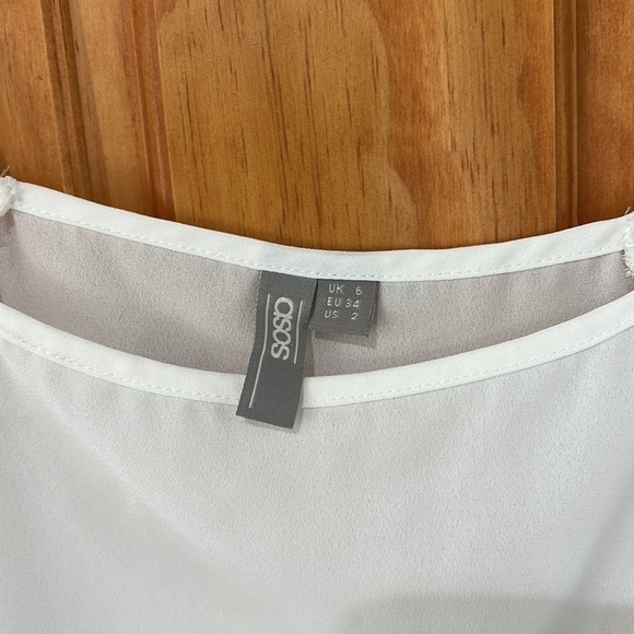 ASOS Cold Shoulder Flutter Sleeve Shirt - Picture 2 of 3